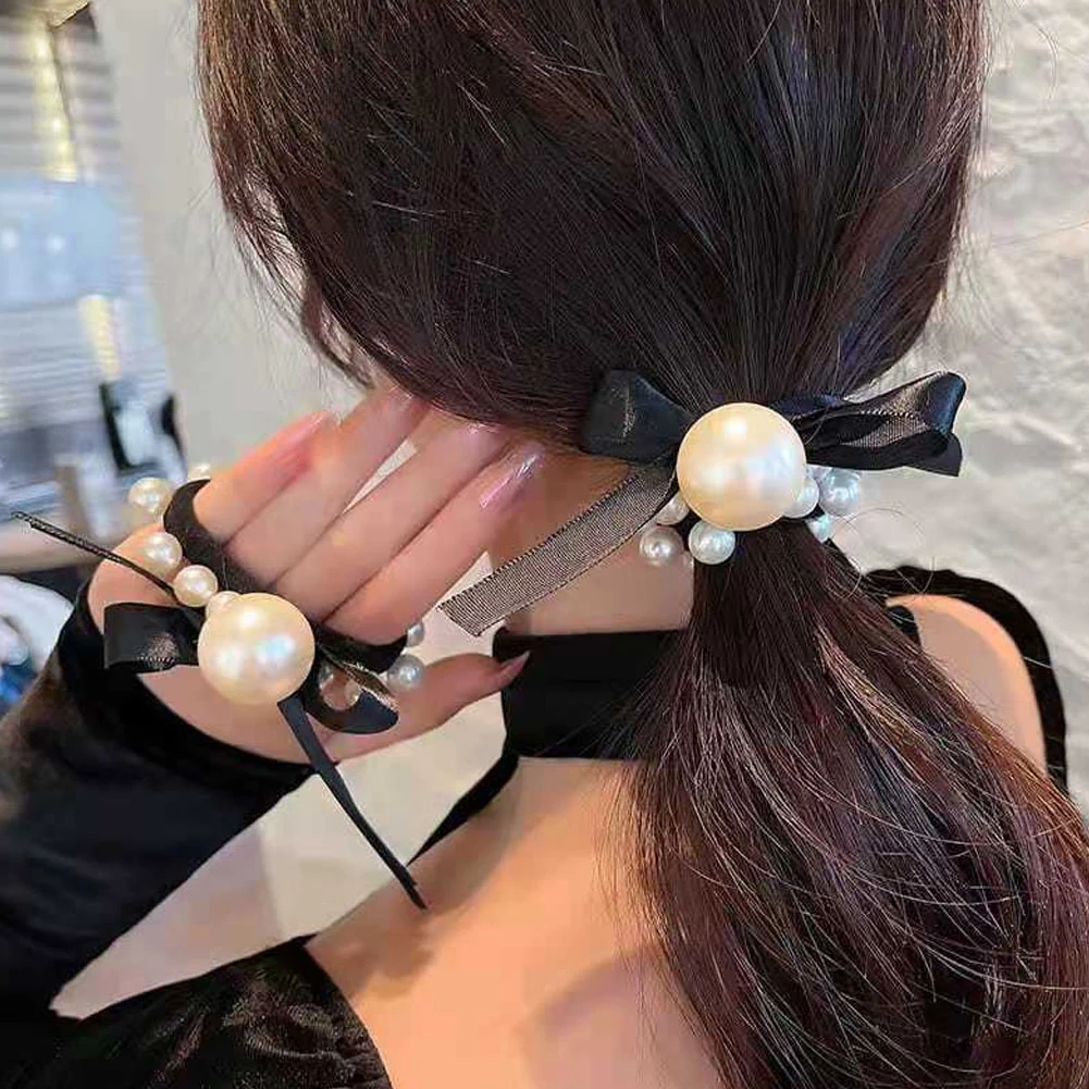 女の子と女性のための大きなビーズのヘアバンド 韓国スタイルのヘアバンド ポニーテールホルダー ラバーバンド ヘアアクセサリー Aliexpress