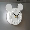 Cartoon Disney Mickey Mouse 3D Wall Clock Wall Stickers Creative Wall Clocks Removable Art Home Decor Living Room Quartz Needle 5