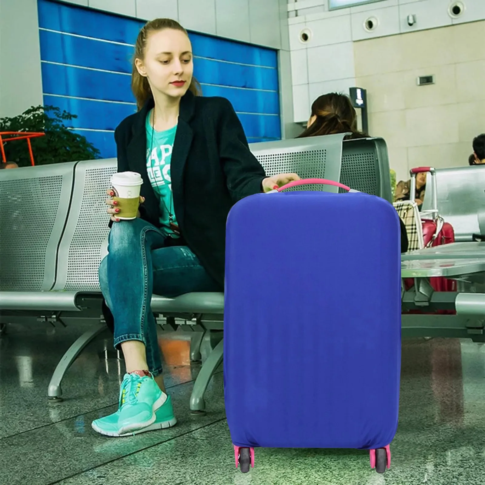 Travel Suitcase Cover Elastic Suitcase Cover Jacket M Size 22 24inch Clothes Drawer Organizers And Storage