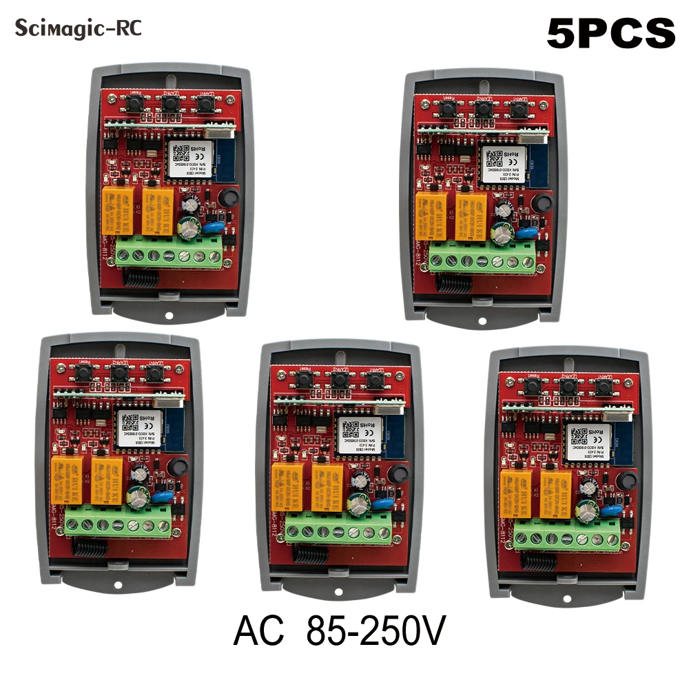 

5PCS Tuya Smart Wifi 2CH Universal Remote Control Receiver 433MHz Relay Module Work With Alexa Google Home