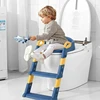 Folding Baby Toilet for Boys Girls Portable Children's Toilet Rack Step Stool Stair Style Seat Ring Kids Potty Toilet with Mat 2