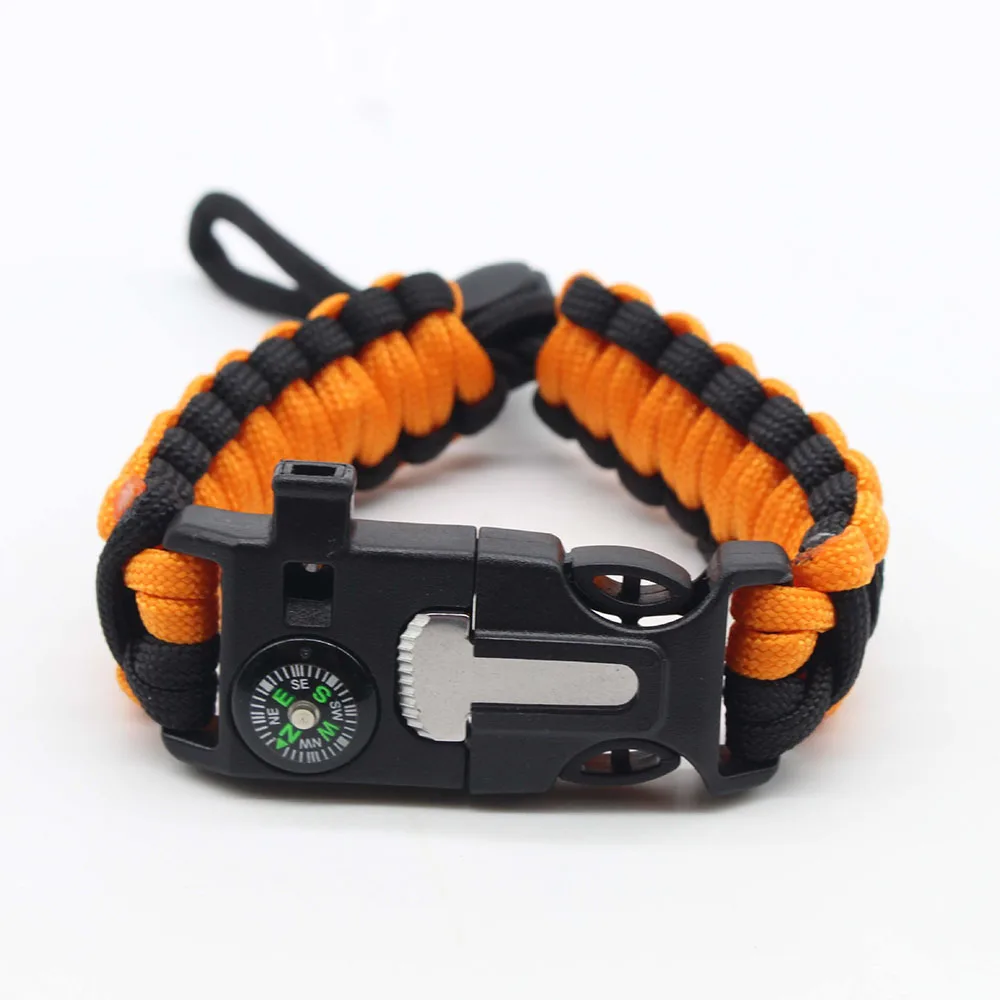 Knitted Bracelet Multi-Function Camping Emergency Braided Adjustable Survival Bracelets Buckle Umbrella Rope Outdoor Paracord