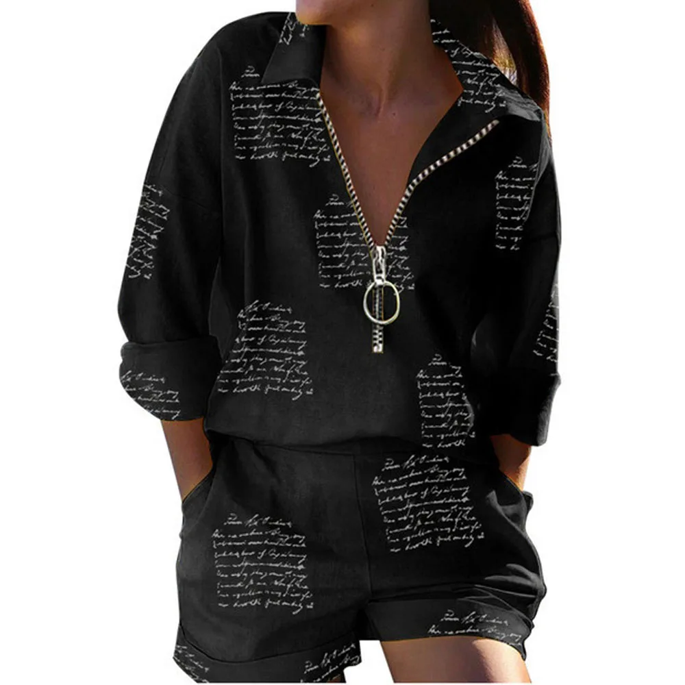 Women Summer Short Suits Two Piece Set