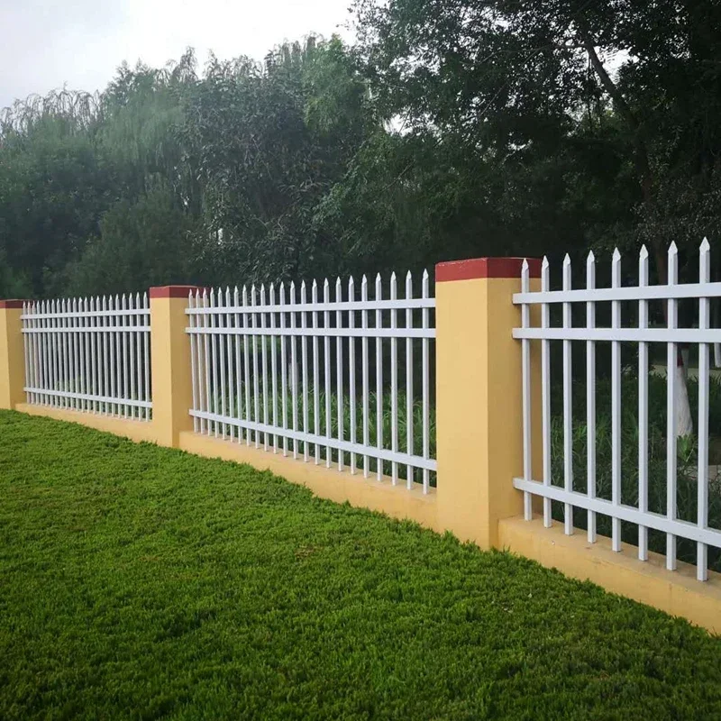 Security Black Metal Steel Picket Fence Outdoor Garden Galvanized Steel Fence Panels 3