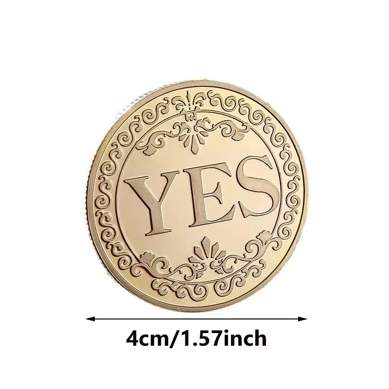 Moneta Yes No Decision - 1 pezzo di moneta commemorativa vintage di buona fortuna in bronzo, collezione di oggetti di scena, artigianato decorativo - immagine 5