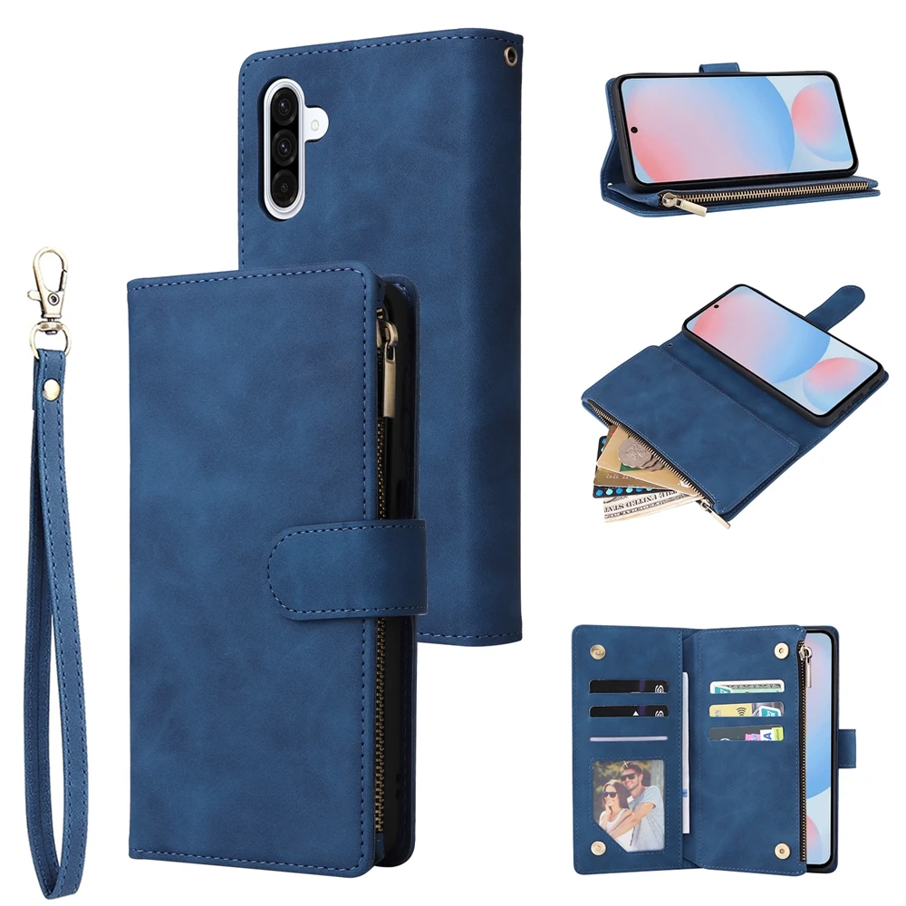 Lanyard Zipper Wallet Leather Phone Case Cover