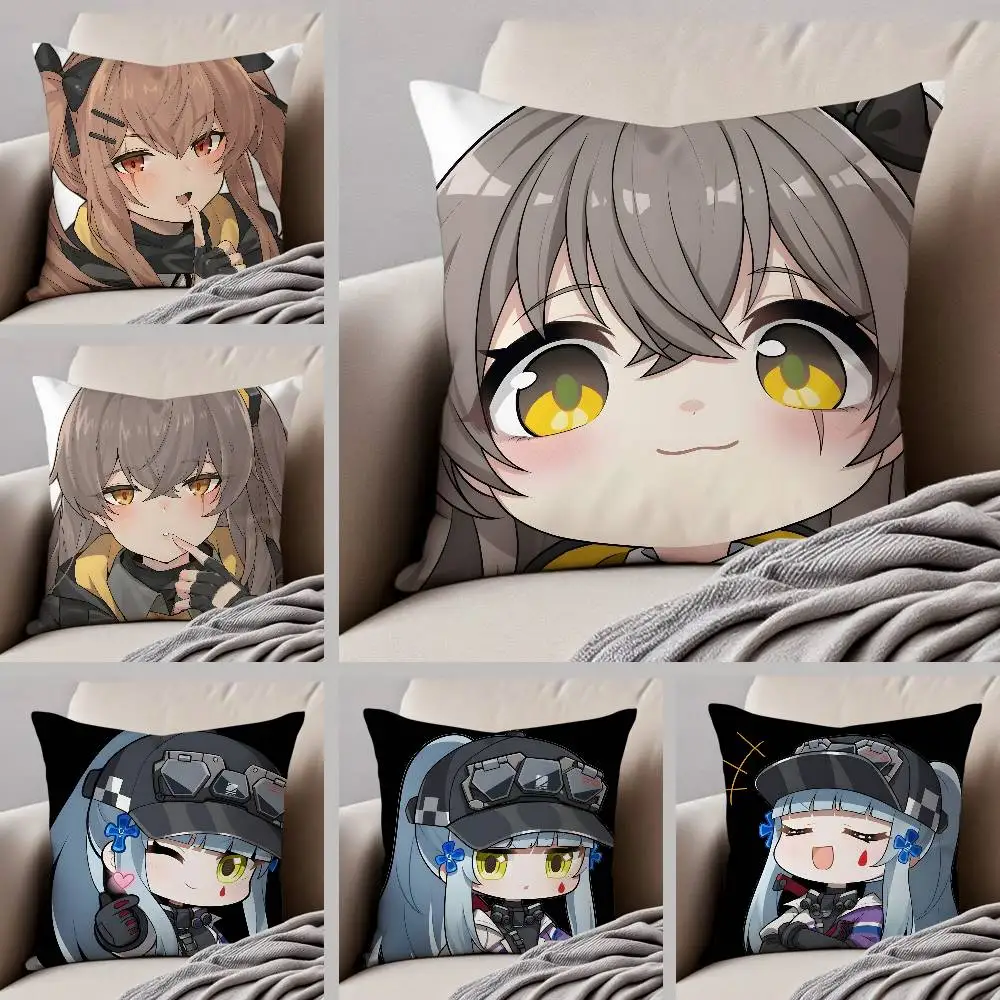 Vedio G-Game G-Girls Frontline Pillow Case Anti-dustmite Pillowcase Invisible Zipper Silky Short Plush Sofa Cushion Cover