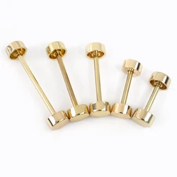 Set of 10 Metal Double Cap Screw Rivets for Leather Crafting and Repair (LightGold)