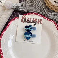 Kids Hair Barrettes 2PCS Velvet Bow Clips with Heart Buttons Korean Non-Slip Gentle Grips for Girls Hair Ties - Image 6