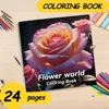 FLOWER WORLD Coloring Book For Children Adult Relieve Stress Kill Time Painting Art Book 1
