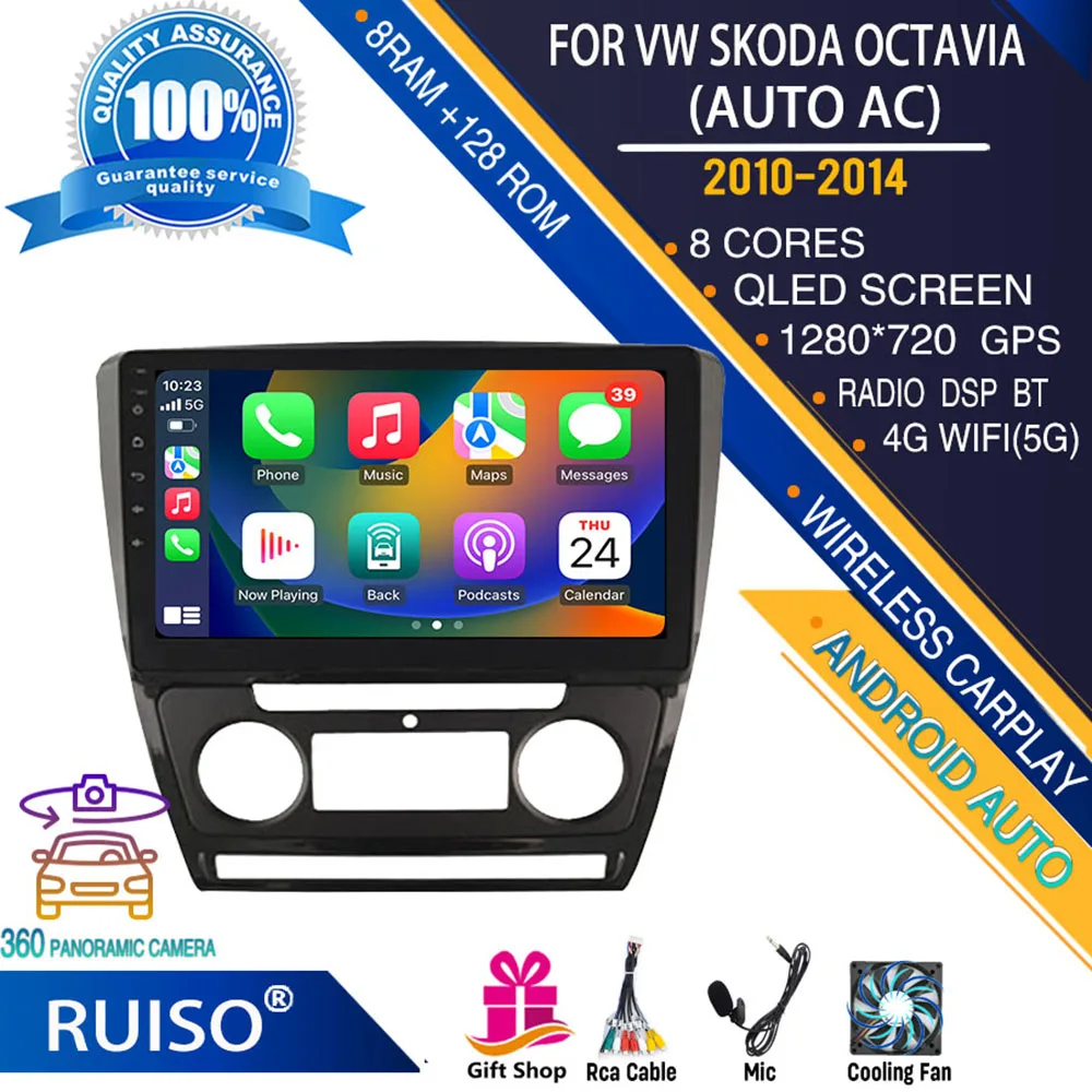 

Сенсорная магнитола RUISO Android для SKODA OCTAVIA (AUTO AC) 2010-2014, автомобильное радио, стерео, навигационный монитор, 4G, GPS, Wi-Fi