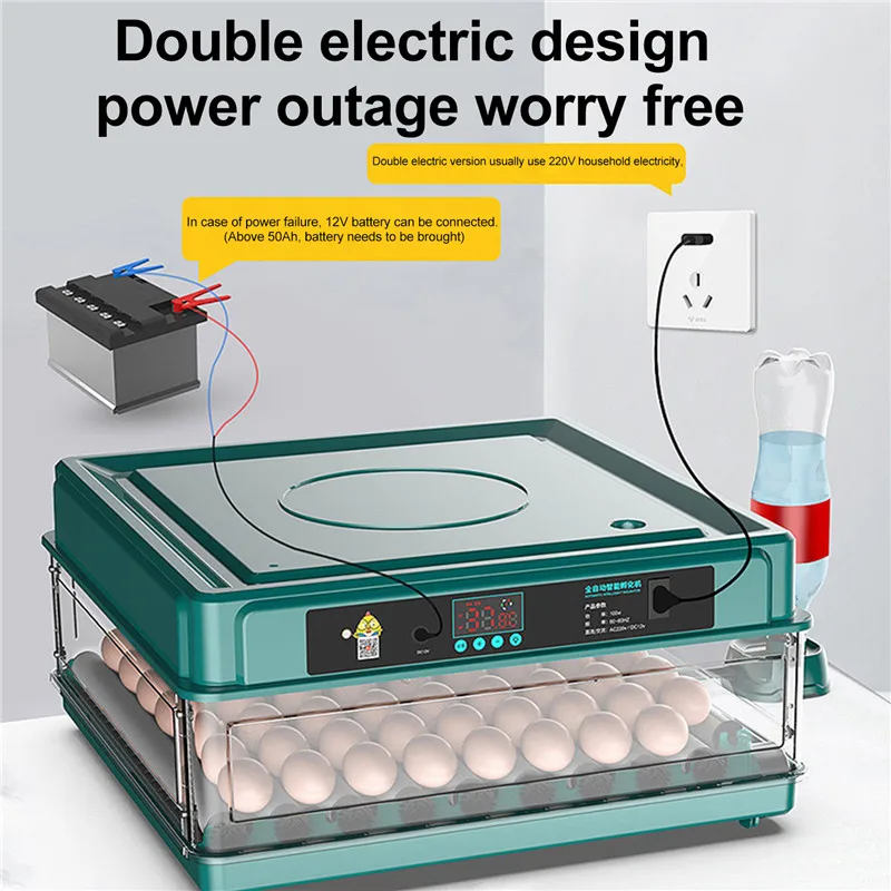 Egg Incubator 9/15 Eggs With Drawer Type Mini Automatic Water Ionic Waterbed Replenishment And Temperature Control