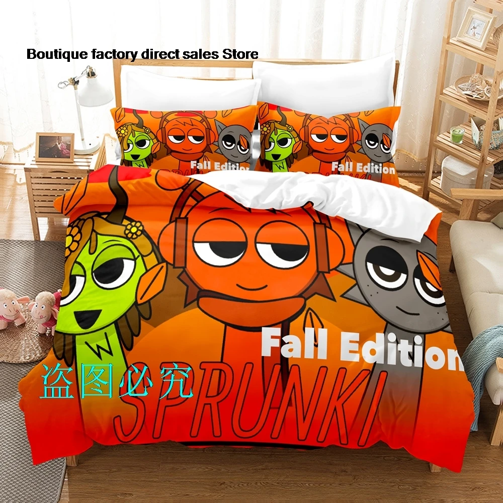 2025 Hot Sprunki Bedding Set Single Twin Full Queen King Size Bed Set Adult Kid Bedroom Duvetcover Sets Anime parure de lit Bed 4