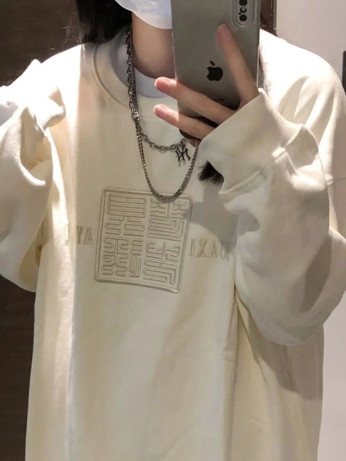 Women Spring Autumn Letter Sweatshirt Oversize Hoodies Cotton Pullovers