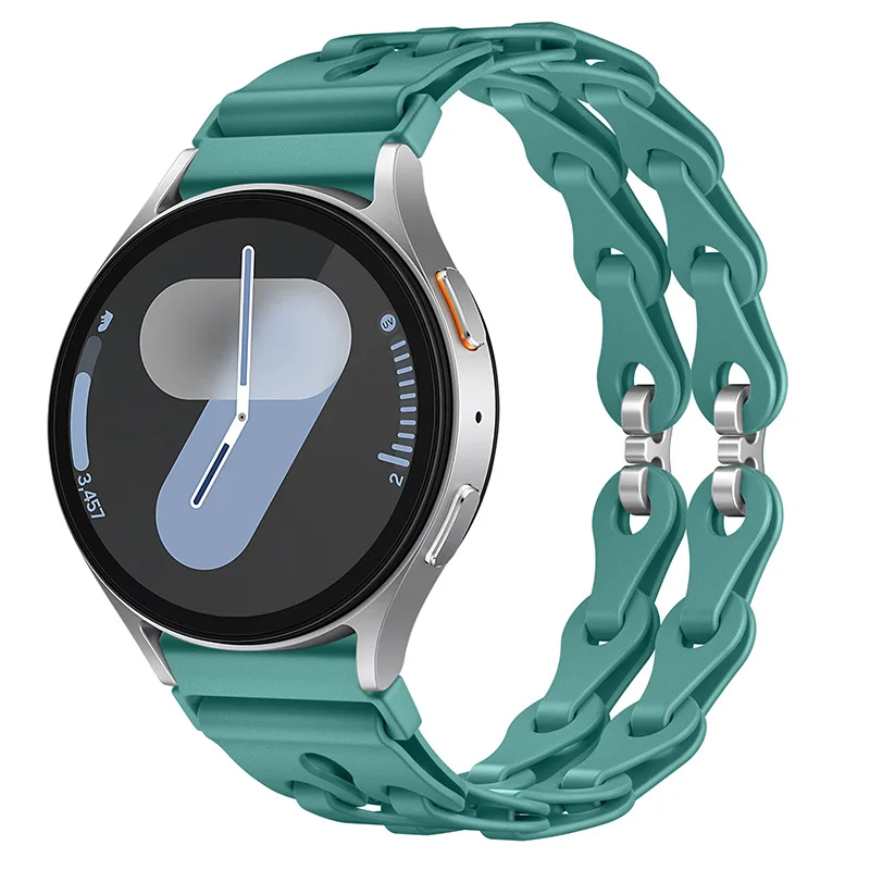 Silicone Chain Strap - 20mm/22mm Versatile Smartwatch Bracelet