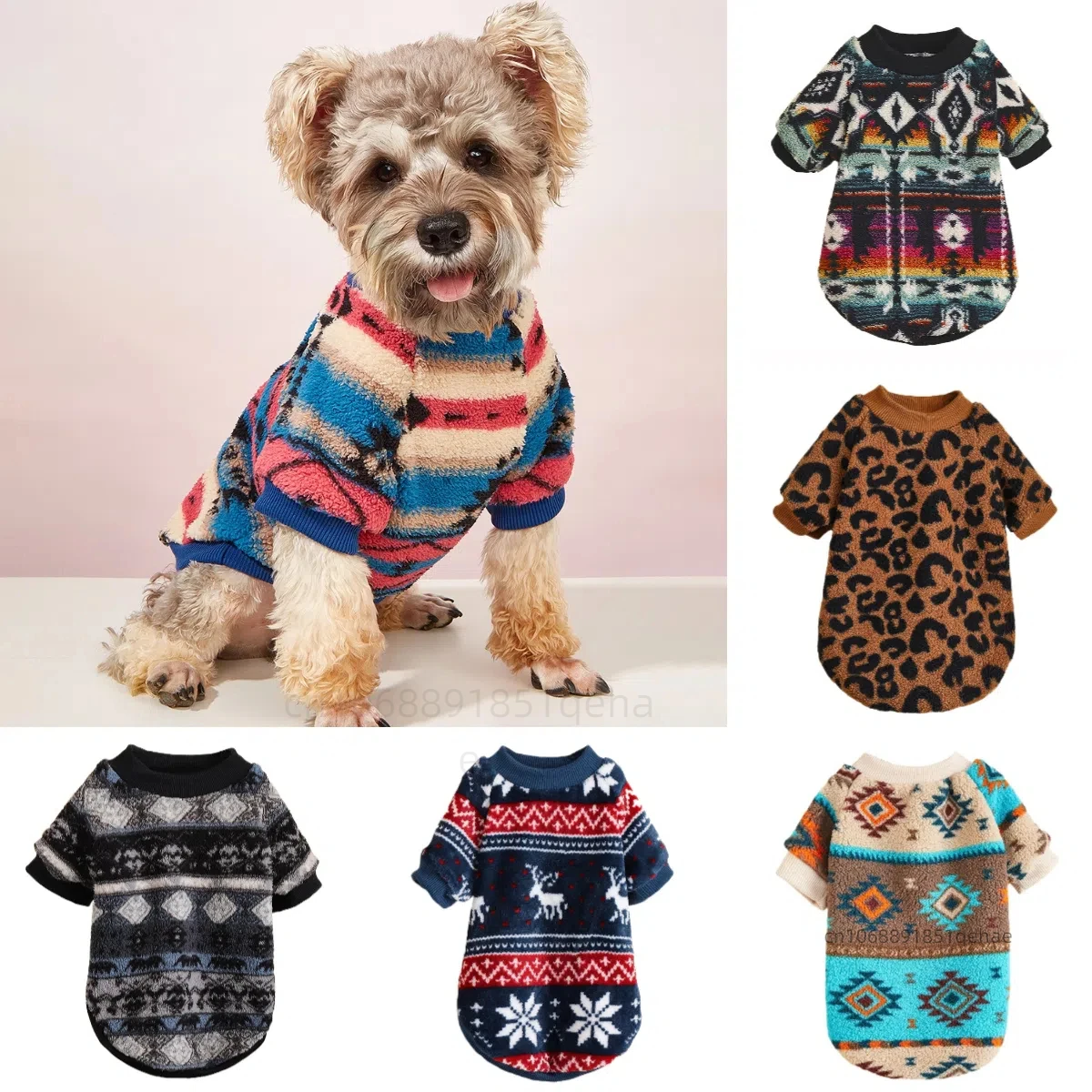 Plush Cat Dog Hoodies Thicken Pet Sweaters Autumn Winter for Small Dogs Cats pet clothes