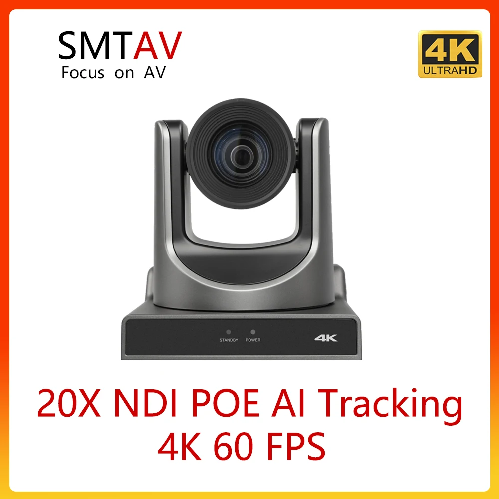 

SMTAV PTZ NDI Camera ，AI Tracking 4K UHD Video Conference Camera 20x Optical Zoom NDI®|HX2 Protocol For Church Business Metting