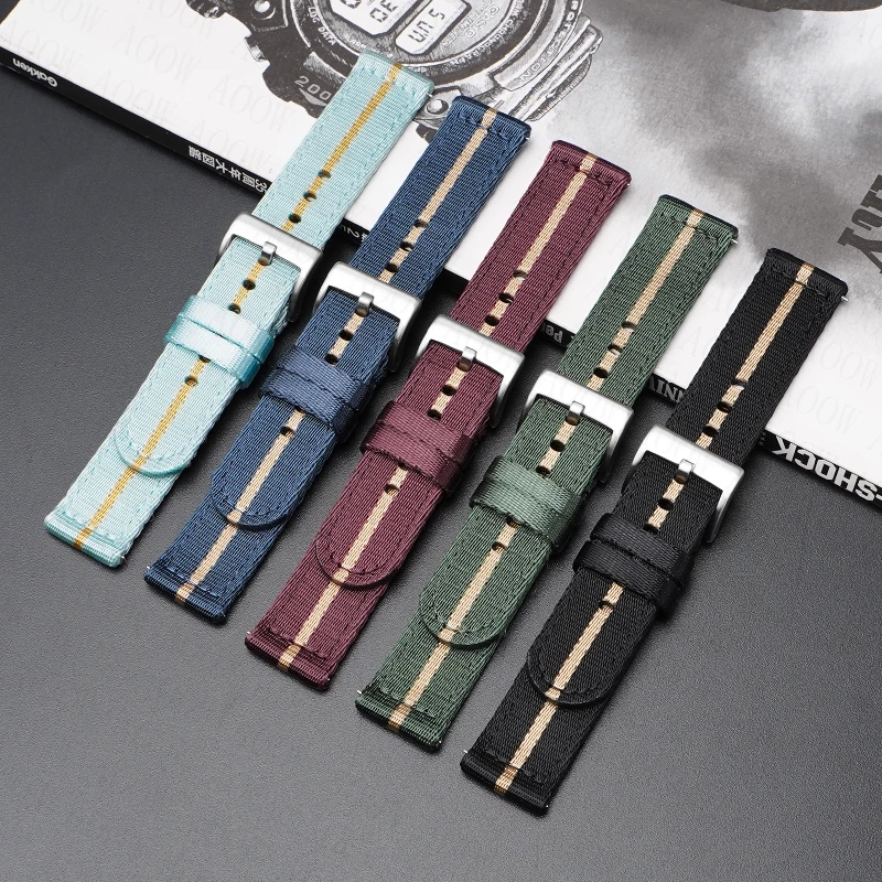 Woven Canvas Nylon Strap Watch Band - Elegant and Versatile