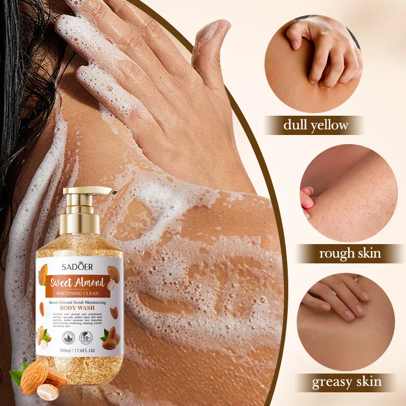 500ml Sweet Almond Scrub Whitening and Cleansing Shower Gel Body Wash Bath and Body Works body wash