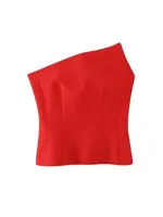 Women's Asymmetrical Bustier Tops, Sexy Backless, Side Zipper, Female Camis, Fashion - Image 3