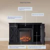 47" TV Stand with 18" Electric Fireplace Heater & Media Entertainment Center Console Table for TV up to 50" with Open St 4