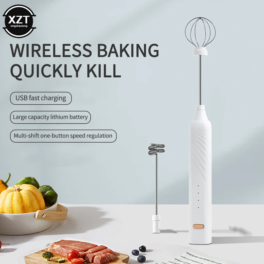 1 PCS Electric Milk Frother Portable Egg Beater USB Rechargeable Handheld Coffee Blender Milk Shaker Mixer Foamer Food Blender milk frother egg beater electric blender