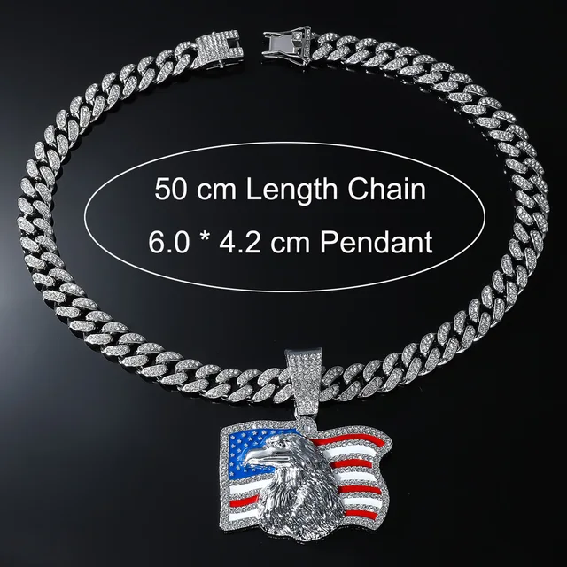 American flag Eagle Rhinestone pendant Trump American campaign popular jewelry alloy necklace 2
