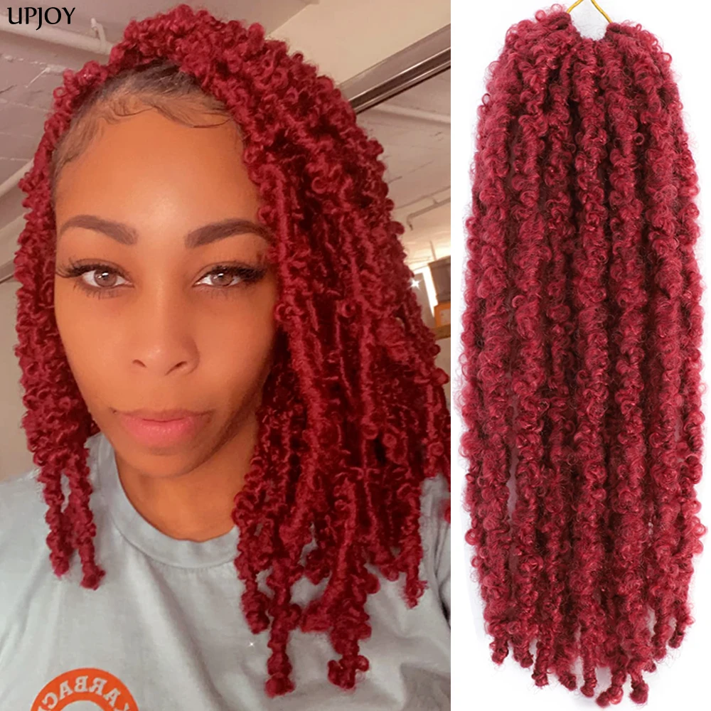 Faux Lock Crochet Hair Bob Burgundy  Faux Locs Butterfly Crochet Hair 24 -  12inch - Aliexpress