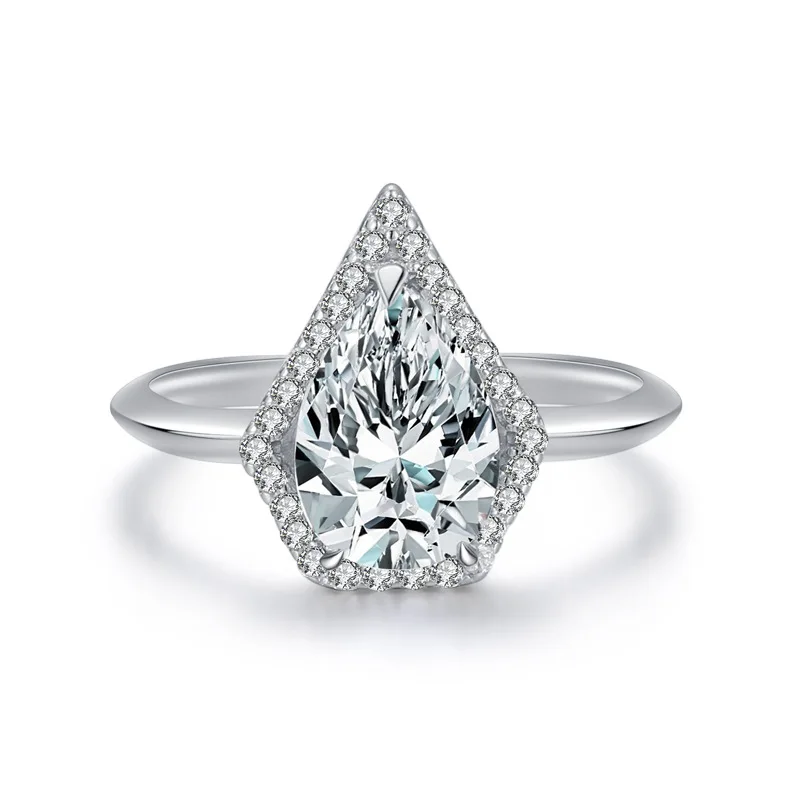 

2022 August Colloctions Stone Rings for Women Charm Silver Thin Wedding Ring Dainty Bride Flower Ring SmartBuy