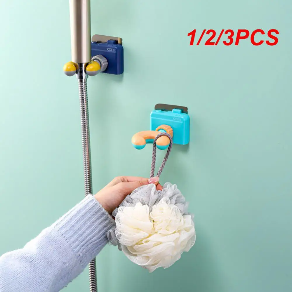 

1/2/3PCS Hook Multi-purpose Wall Mounted Self-adhesive 360° Rotation Adjustable Bathroom Accessory Showerhead Bracket Drill-free