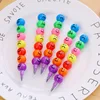 1/5/10 Pcs Creative 7 Colors Sugar-Coated Round Gourd crayon Cartoon Graffiti Pen Fun Learning Stationery Gifts For Kids 4