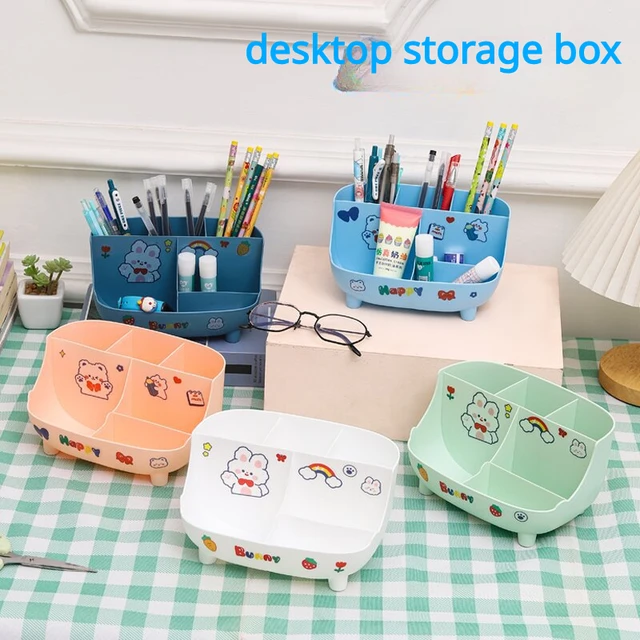 DIY Multifunctional Desktop Pen Holder Organizer Ins Kawaii Large Capacity  Cute Storage Box Makeup Brush Holder Pencil Case - AliExpress