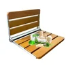 Fold Down Folding Shower Seat Bench Wall Mounted Red Oak 440lbs Home Care Sauna Elderly Disabled Pregnant Women Adults Easy 1