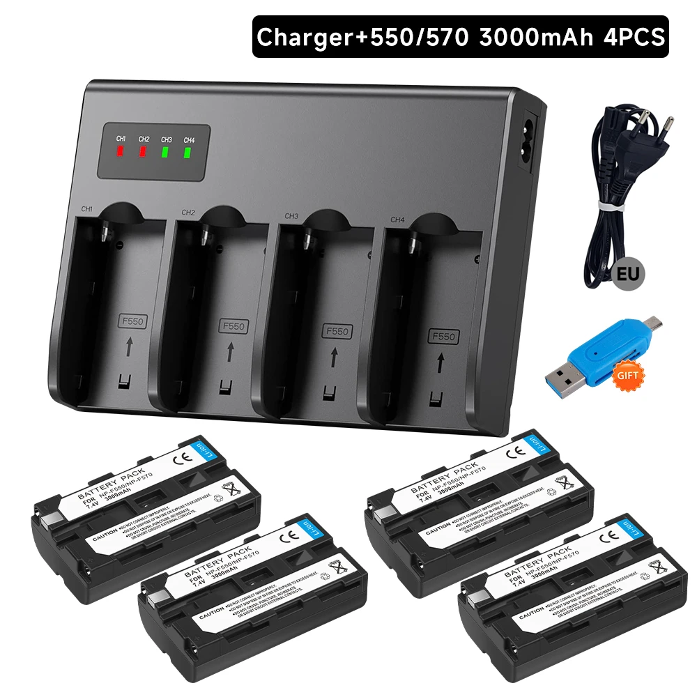 Np-F550 Np-F570 Np F550 F570 Batteria Per Sony Np-F330 Np-F530 Np-F730 Np-F750 Np-F960 Np-F970 Yongnuo Viltrox Video Led Light