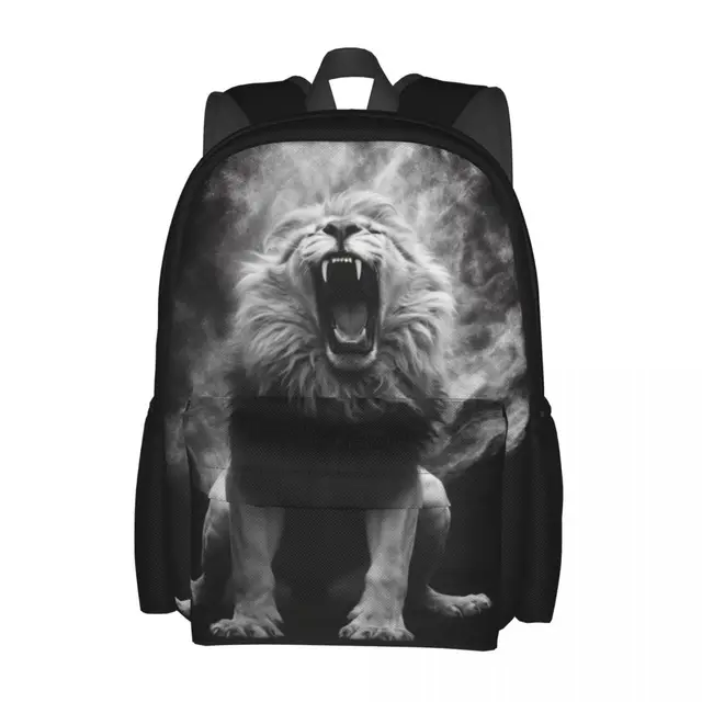 Lion Backpack Light sketch White Powder Trekking Backpacks Boy Kawaii School Bags Designer Large Rucksack