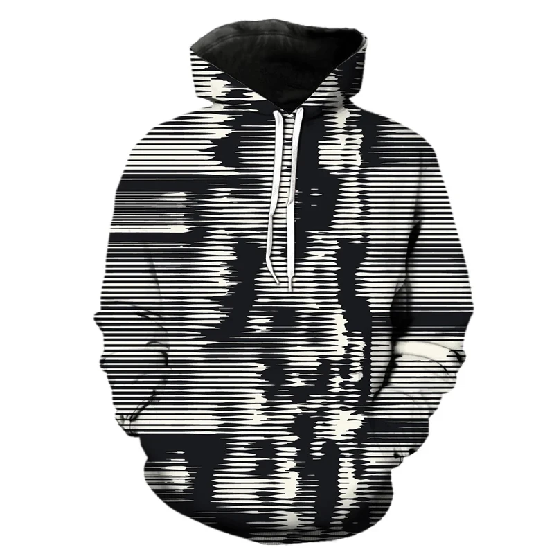 Fashionable And Minimalist Printed Clothing Harajuku Street Autumn And Winter Men's Casual Hooded Sportswear Long Sleeved Hoodie