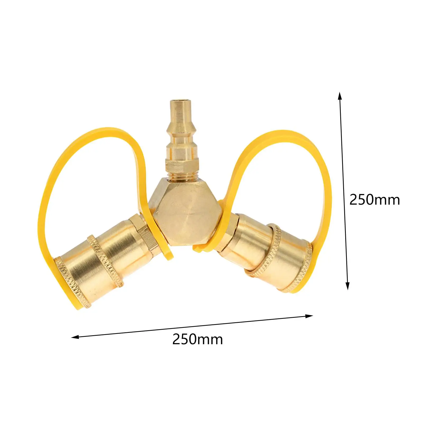 RV Propane Y Splitter Gas Tank Connection Adapter 1/4in Gas Tank Splitter 2 Way