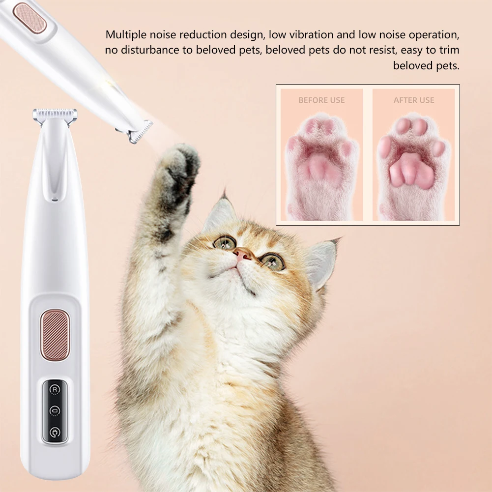 Pets Dog Paw Trimmer with LED Light Fully Waterproof Pet Hair Trimmer with Smart Display Cat Dog Grooming Clippers Pet Supplies