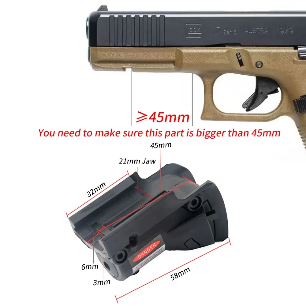 Tactical Red Dot Laser Sight For All Glock G17/19/23/22/17/21/37/31/20/34/35/37/38 Pistol 635-650nm Hunting Laser Handgun Sight