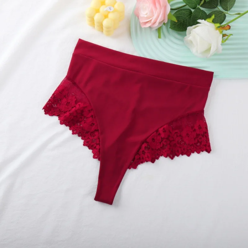 high waist lace thong side view