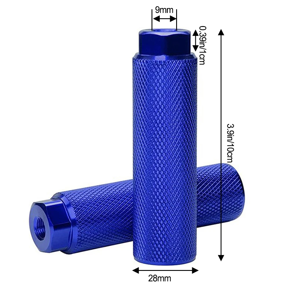 Lot De 2 Repose-pieds (pegs) En Alliage D'aluminium Pour Vélo - Pour Axe Arrière - Pour VTT, BMX, Cascades - 100mm