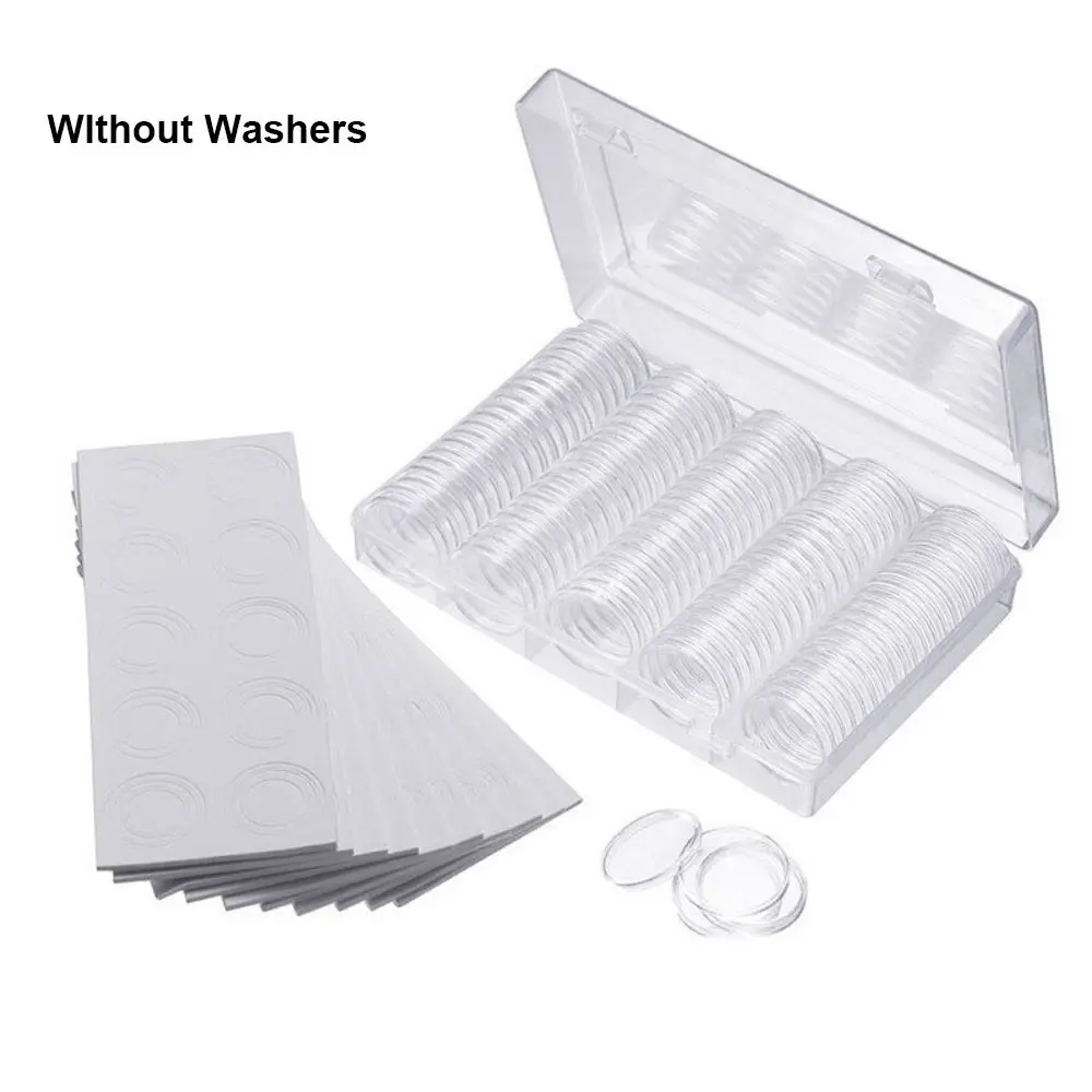 

100PCS 30mm Transparent Container Plastic Protection Boxes Coin Cases Holder Case Coins Storage Capsules Coin Collecting Box