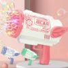 69Holes Rocket Bubble Gun ，Automatic Bubbles Machine Gun Launcher Shape Blower Soap Toys For Kid Bubble Machine Party Supplies 5