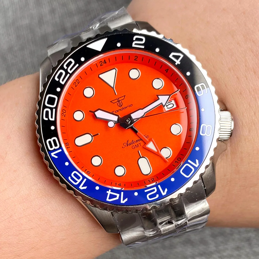 新品 ノーロゴ Tandorio GMT MOD オマージュ 自動巻 NH34 Tandorio NH34 GMT 37mm Automatic Watch | Jewelry Addicts