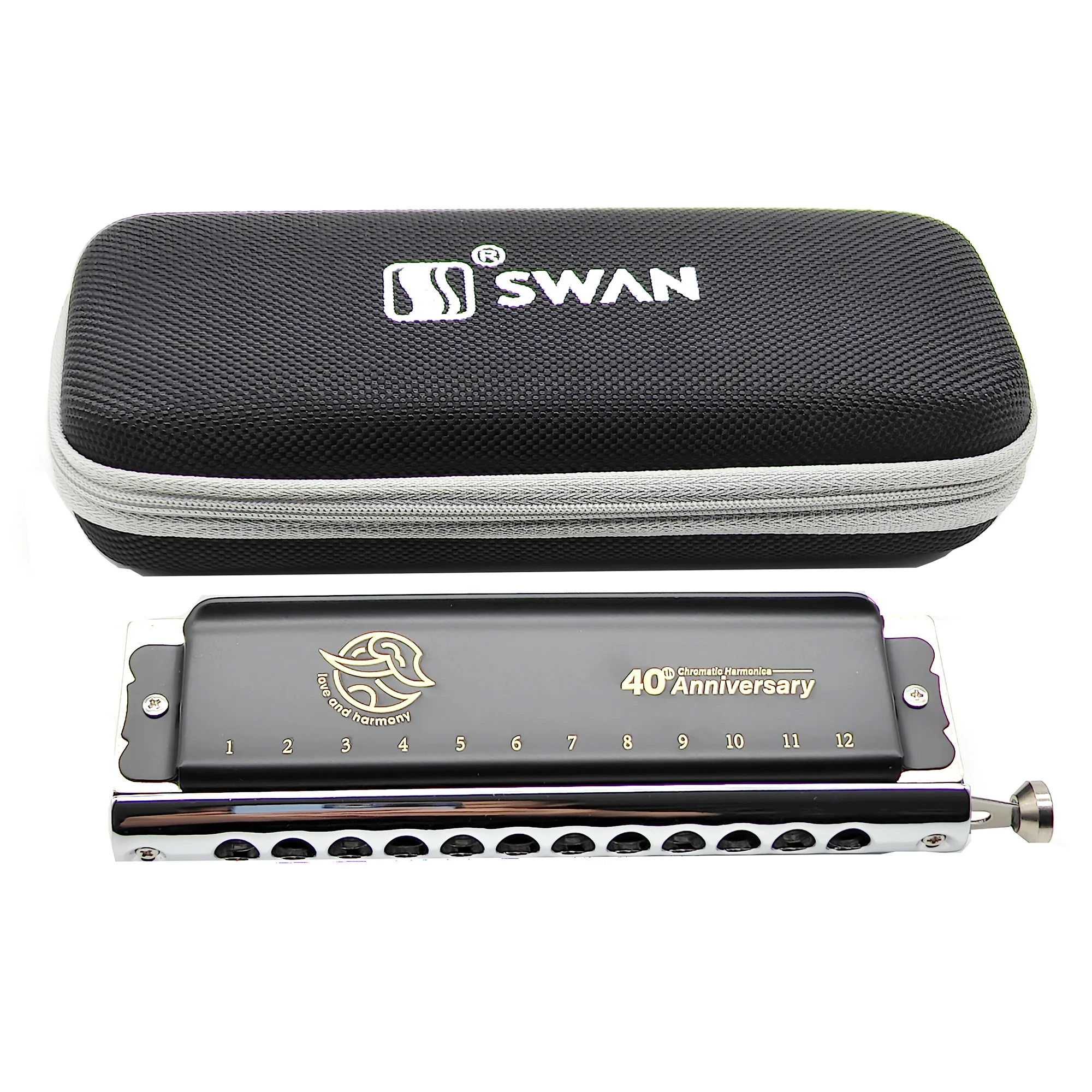 SWAN 40 Anniversary Signature Chromatic Harmonica 12 Hole 48 Tone Dreamer Mouth Organ Harmonica C for Professional Beginners