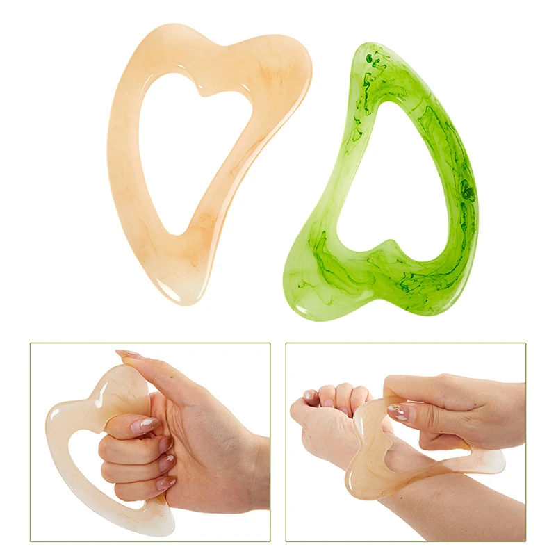 

Hollow Out Heart Shaped Guasha Scraping Massage Scraper Resin Face Massager Acupuncture Gua Sha Board Acupoint Massage