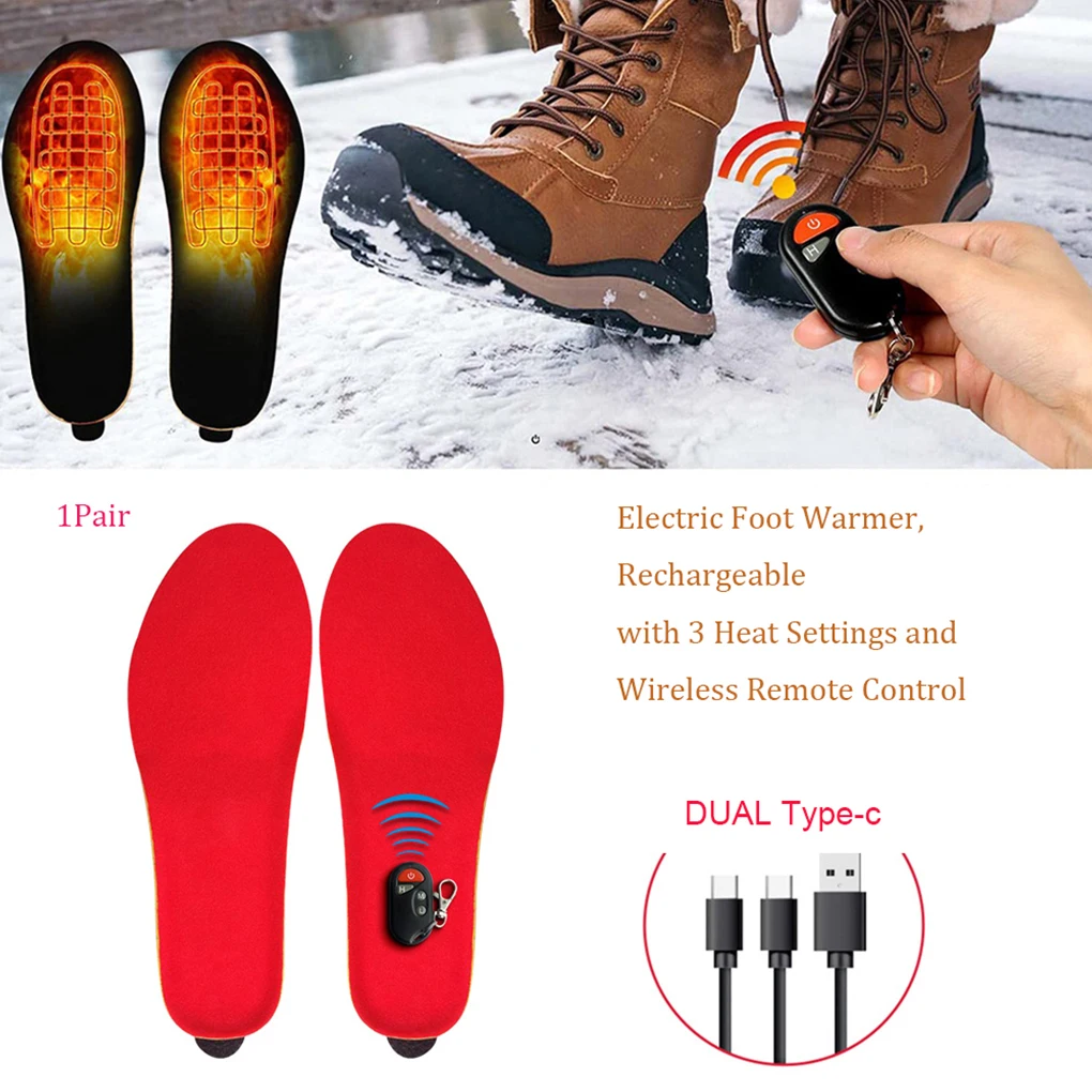 

Warmth Smart Heating Insoles in Winter Remote Control Heated Insole for Hiking Skiing Rechargeable Trimmable Smart Insole