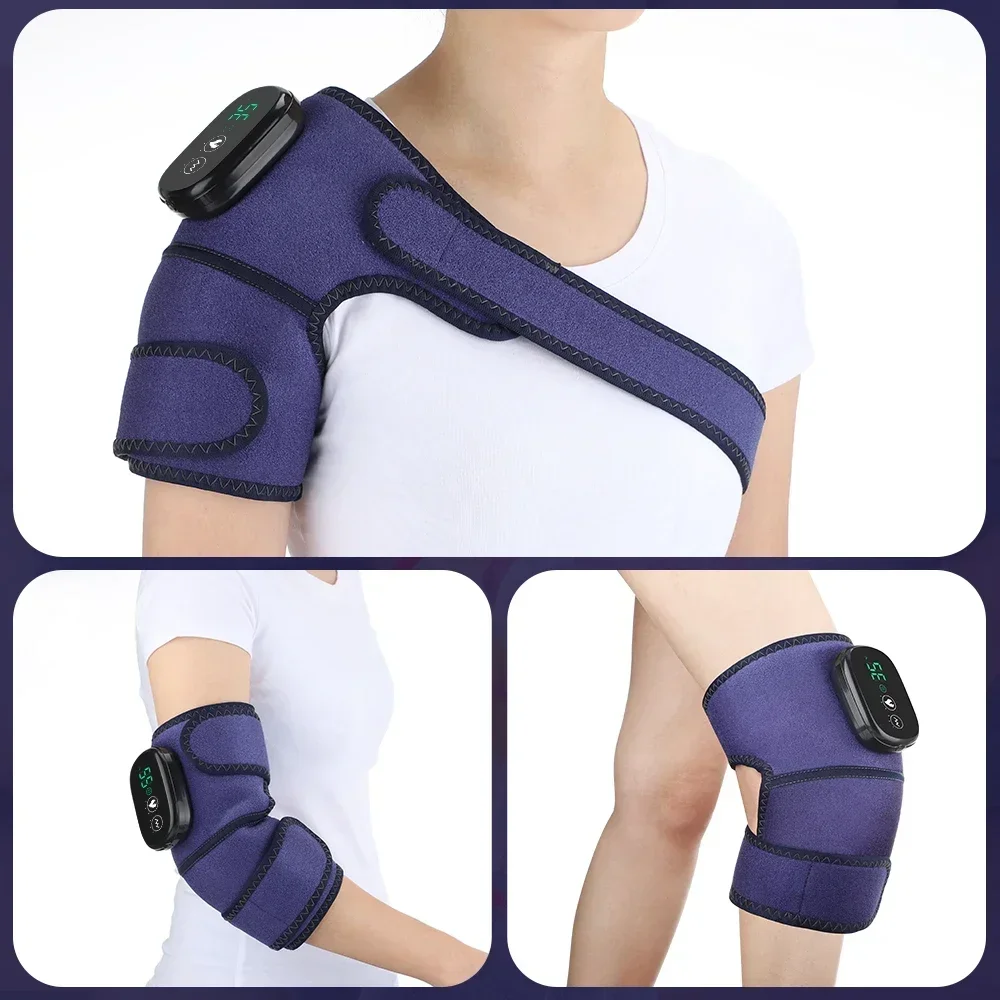 Eletric Heating Device Vibration Physiotherapy Knee Pads for Elbow Joint Osteoarthritis Rheumatic Pain Warm Massage_voghion.com