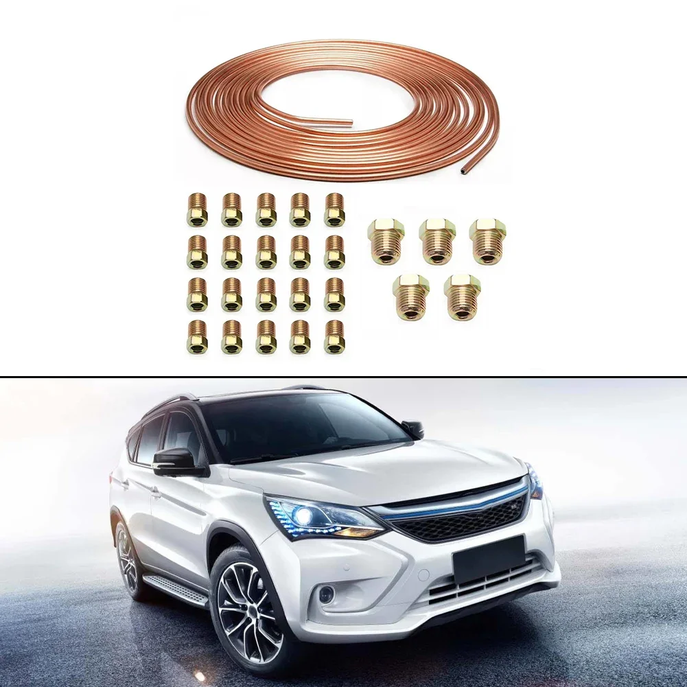 3 16 Brake Pipe Brake Line Tubing DIY Projects Automotive Repair Quick Installation Steel Zinc Copper Nickel Wear-Resistant