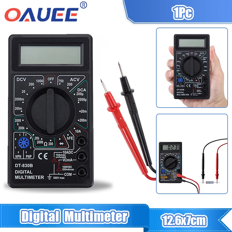 

LCD Digital Multimeter AC DC 750V 1000V Digital Mini Multimeter probe For Voltmeter Ammeter Ohm Tester Meter